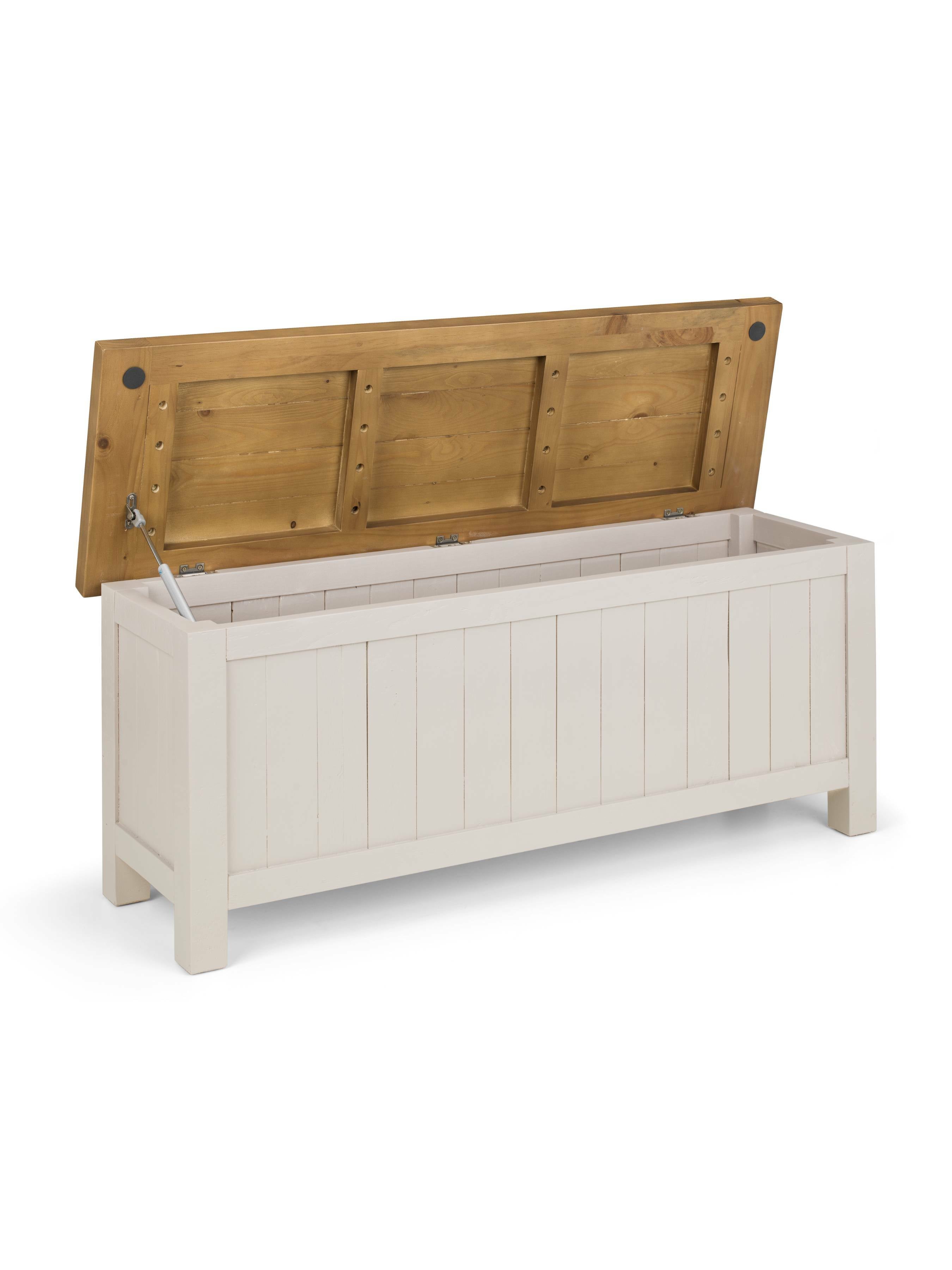 Maple Grey Pine Wood Storage Bench
